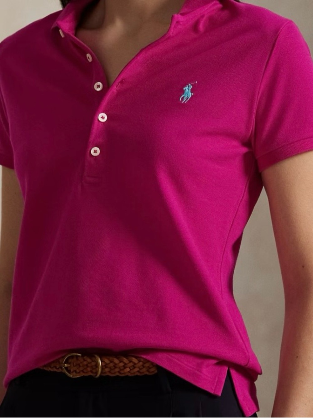 Polo Ralph Lauren Slim Fit Stretch Polo Shirt - Pink Sky - Size S (NWT)